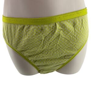 Victoria's Secret Lime Green Polka Dot Hi Leg Brief Cotton Size Xlarge